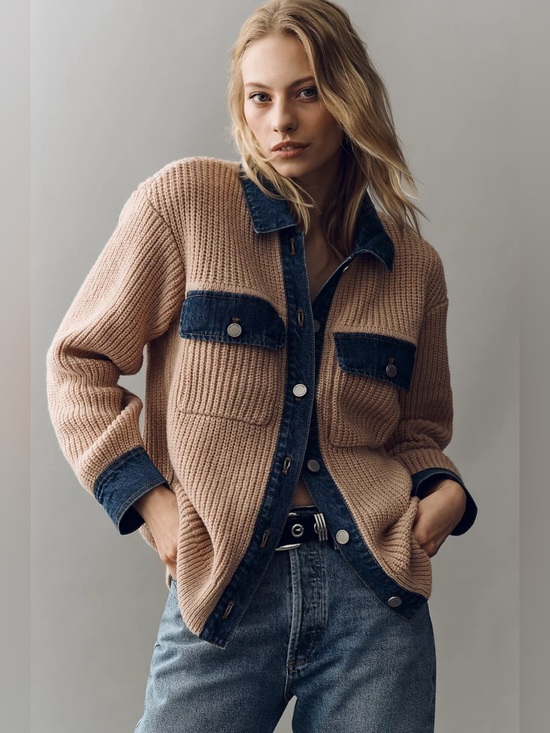Anthropologie Jackets & Blazers - NWT Size M - BLANKNYC Playing the Field Denim Knit jacket (NWT US$ 128)